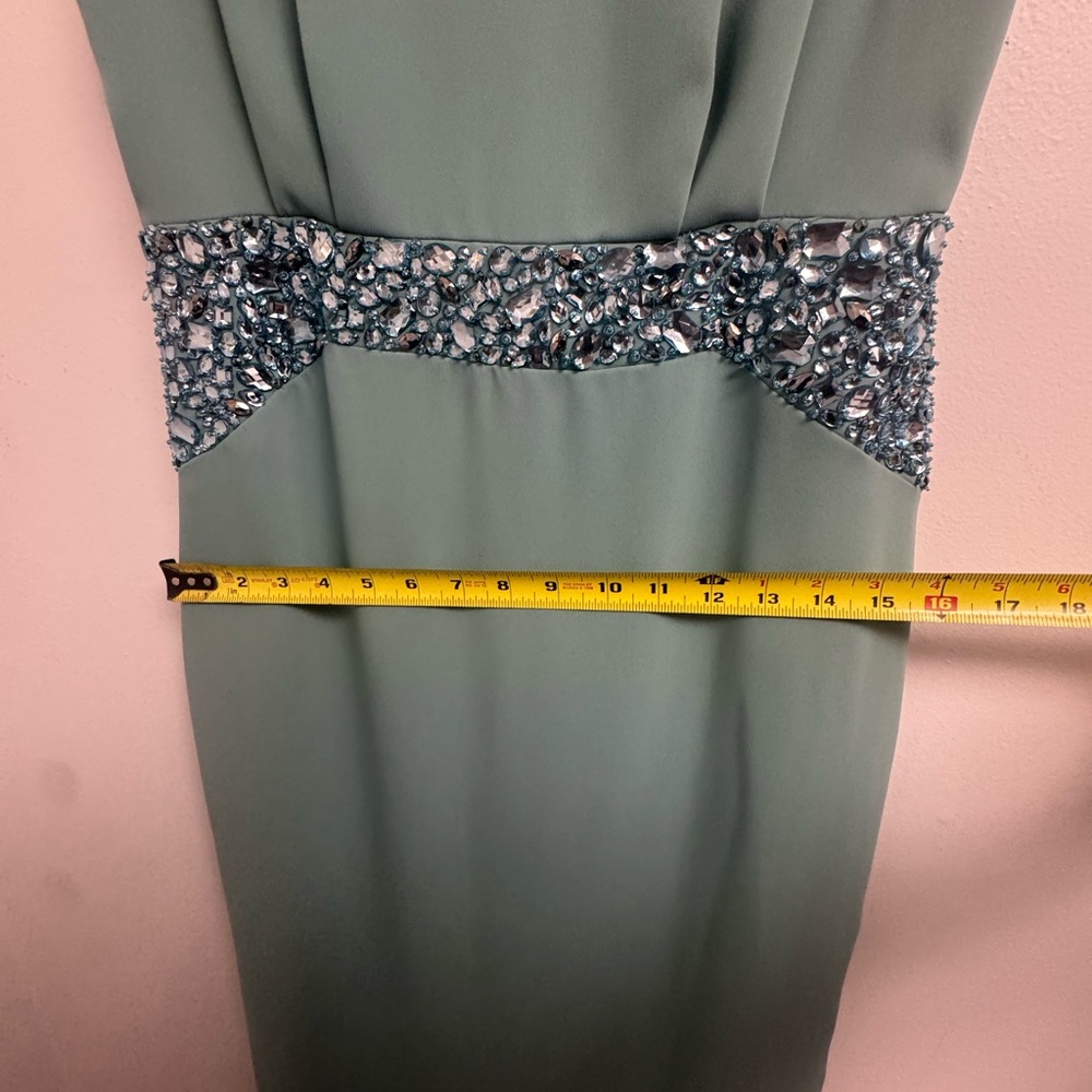 Pamella by Pamella Roland Teal/Green Embellished Long Dress/ Evening Gown - Picture 16 of 16